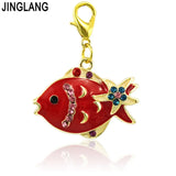 24 Rhinestone Pattern Charms Lobster Clasp Dangle DIY Jewelry Making Accessories