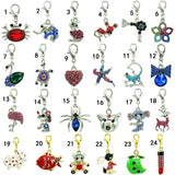 24 Rhinestone Pattern Charms Lobster Clasp Dangle DIY Jewelry Making Accessories