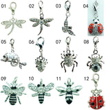 Rhinestone Insects Pendant Lobster Clasp Charms for Jewelry Making