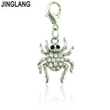 Rhinestone Insects Pendant Lobster Clasp Charms for Jewelry Making