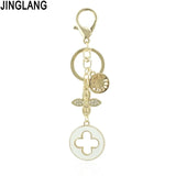 Four-leaf Rhinestone Clover Keychain Car Wallet Pendant Trinkets