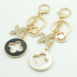 Four-leaf Rhinestone Clover Keychain Car Wallet Pendant Trinkets