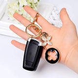 Four-leaf Rhinestone Clover Keychain Car Wallet Pendant Trinkets