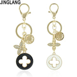 Four-leaf Rhinestone Clover Keychain Car Wallet Pendant Trinkets