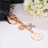 Four-leaf Rhinestone Clover Keychain Car Wallet Pendant Trinkets