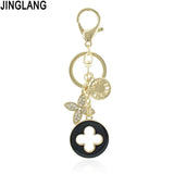 Four-leaf Rhinestone Clover Keychain Car Wallet Pendant Trinkets