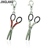Silver Lobster Clasp Charms Dangle Rhinestone Scissors DIY Charms