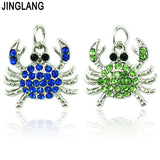 Rhinestone Crab Animals Pendants for Jewelry Making