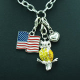 DIY Heart Pendant Jewelry Charms Lobster Clasp Two-sides Alloy
