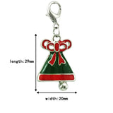 Christmas Lobster Clasp Charms Enamel Bow Tie Bells Pendant