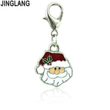 Christmas Style Enamel Santa Lobster Clasp Charms Metal Pendant DIY