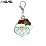 Christmas Style Enamel Santa Lobster Clasp Charms Metal Pendant DIY