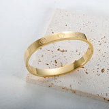 Roman Numerals Bangle Bracelet Stainless Steel Plated Metal