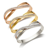 Stainless Steel Rhinestone Cuff Bracelet Crystal Jewelry