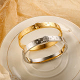 Roman Numerals Bangle Stainless Steel Plated 8mm Bracelet