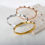 Colorful Star Charm Bracelets & Bangle For Women Stainless Steel Golden Crystal