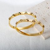 Colorful Star Charm Bracelets & Bangle For Women Stainless Steel Golden Crystal