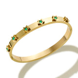 Colorful Star Charm Bracelets & Bangle For Women Stainless Steel Golden Crystal