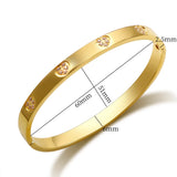 Heart Crystal Cuff Bracelet Stainless Steel Zircon Jewelry Gift