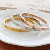 Heart Crystal Cuff Bracelet Stainless Steel Zircon Jewelry Gift