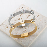 Mesh Watch Belt CZ Crystal Bangle For Women Couple Roman Numerals Heart Star Cha