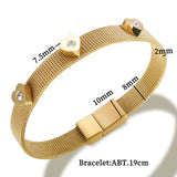 Mesh Watch Belt CZ Crystal Bangle For Women Couple Roman Numerals Heart Star Cha