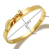 DIY Charm Bracelet Bangle Stainless Steel Roman Numeral Zircon Shell Pendant