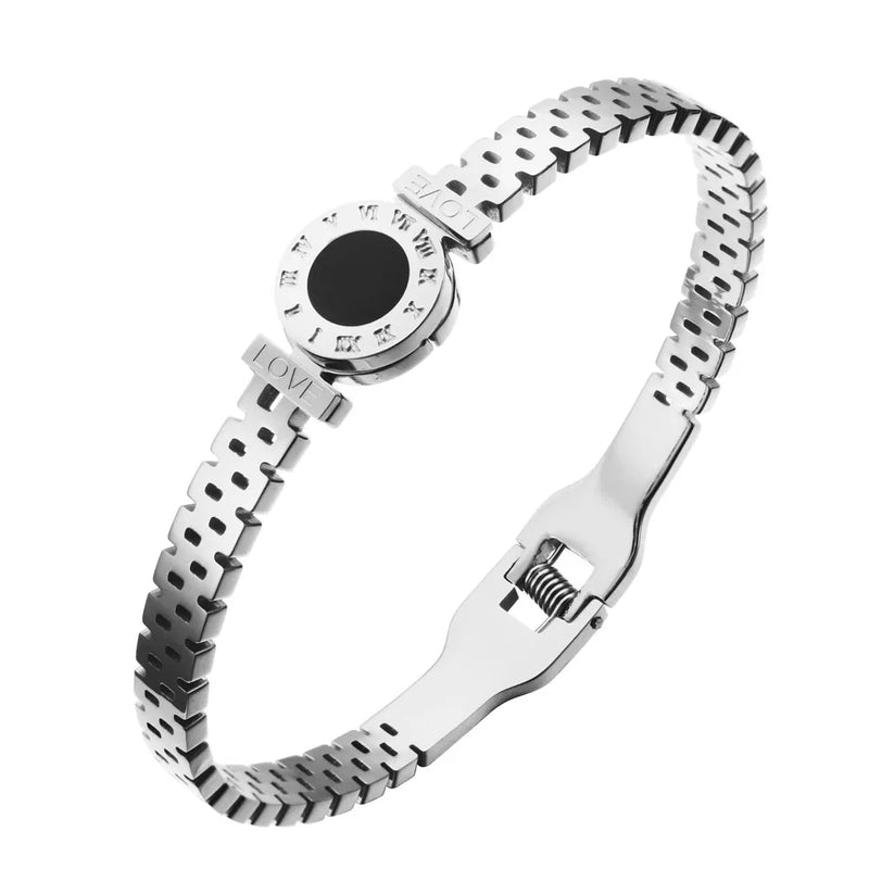 Roman Numerals Love Bangles Resin Bracelets for Women