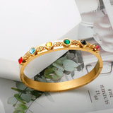 Colorful CZ Chain Link Bangle Bracelet for Women