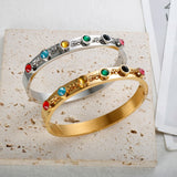 Colorful CZ Chain Link Bangle Bracelet for Women