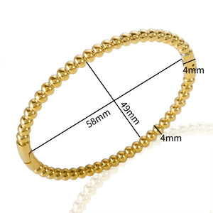 Stainless Steel Twist Ball Bead Bracelet Bangle for Women