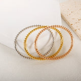Stainless Steel Twist Ball Bead Bracelet Bangle for Women
