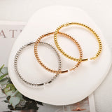 Stainless Steel Twist Ball Bead Bracelet Bangle for Women