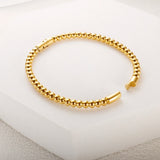 Stainless Steel Twist Ball Bead Bracelet Bangle for Women