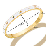Colorful Crystal Zircon Charm Bangle Bracelet for Women