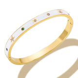 Colorful Crystal Zircon Charm Bangle Bracelet for Women