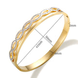 Zircon Infinity Bangle Women Stainless Steel Hollow Cross Bracelet