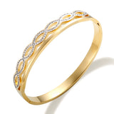 Zircon Infinity Bangle Women Stainless Steel Hollow Cross Bracelet