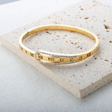 Stainless Steel Crystal Zipper Bangle Bracelet