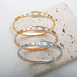 Stainless Steel Crystal Zipper Bangle Bracelet