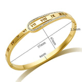 Stainless Steel Crystal Zipper Bangle Bracelet