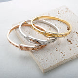 Stainless Steel Crystal Zipper Bangle Bracelet