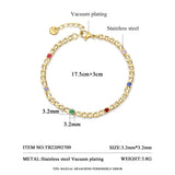 Multiple CZ Bracelets Plated Stainless Steel Cuban Chain Bracelet