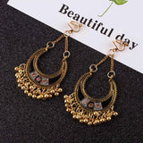 Boho Clip on Earrings Women Vintage Long Earrings Bohemian Clip