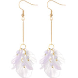 Summer Pearl Clip Earrings, Sweet Flower Brincos