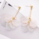 Summer Pearl Clip Earrings, Sweet Flower Brincos