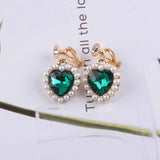 Charm Pearl Love Heart Clip Earrings for Women
