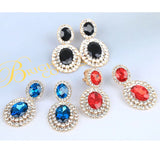 Rhinestone Statement Clip-on Earrings Crystal Ear Clip Jewelry
