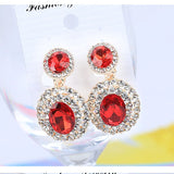 Rhinestone Statement Clip-on Earrings Crystal Ear Clip Jewelry