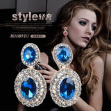 Rhinestone Statement Clip-on Earrings Crystal Ear Clip Jewelry